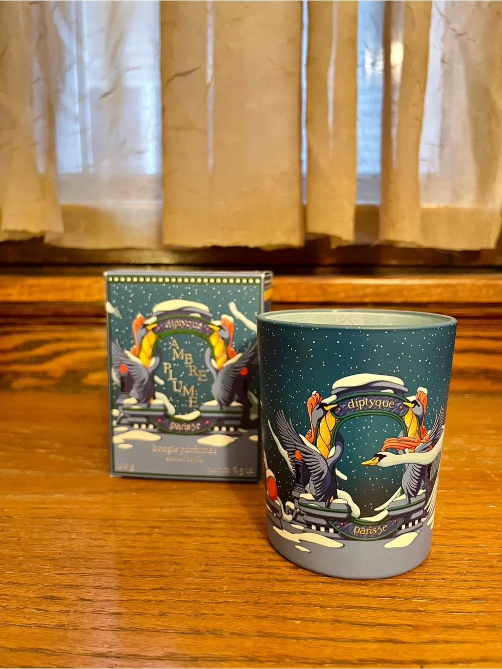 Empty diptyque Ambre Plume Candle, Holiday 2020 190g